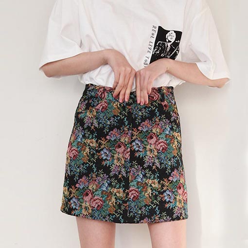 jacquard mini skirt (2 colors) 